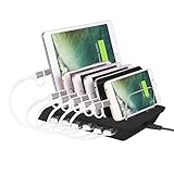 Best USB Charging Station & Universal 6 Port Desktop Docking Organizer Hub With Fast Battery Charger For Your Apple iPhone, Samsung Cell Phone, iPad, Android Tablet & Multiple Mobile Devices, Gadgets.