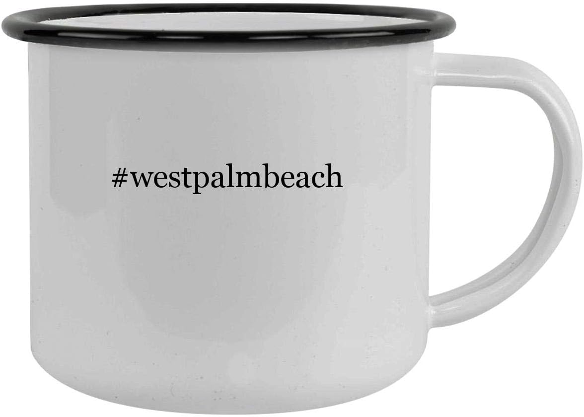 #westpalmbeach - 12oz Hashtag Camping Mug Stainless Steel, Black