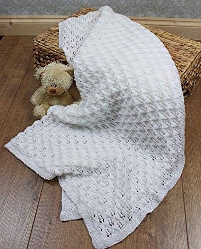 KP293 Baby Shawl Knitting Pattern - Square Shawl, 4ply Baby Blanket - Image 5