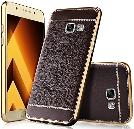 Excelsior Silicon and Leather Back Cover case for Samsung Galaxy J7 Prime - Coffee