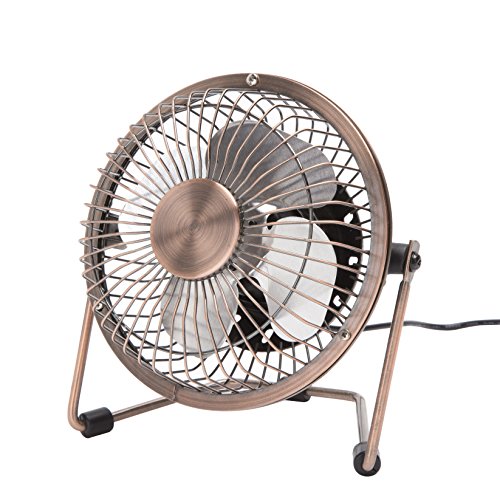 Click Here to See More Images Mini USB Desk Fan, Dreamiracle Small Quiet Metal Desktop Table Personal Fan with 3.9 Feet USB Cable, Great for Office Room
