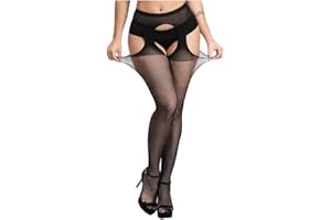 E-Laurels Garter Stockings For Women Thigh High Fishnet Stockings Suspender Pantyhose