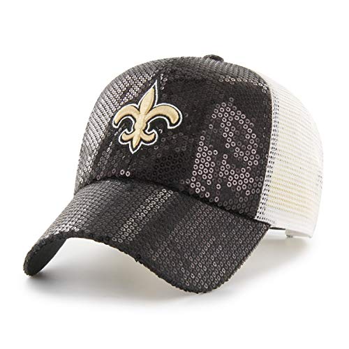 NFL New Orleans Saints Women's Brilliance OTS Challenger Adjustable Hat, Black, Women's