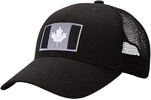 Gray Canada Maple Flag Mesh Back Baseball Cap,Canadian Patch Hat,Embroidered Trucker Hat for Men Women Child Kid