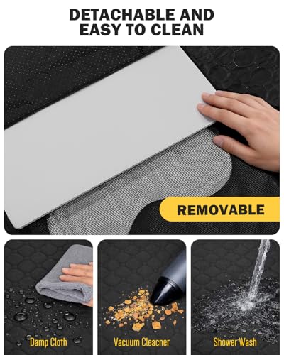 Pawccoli Back Seat Extender for Dogs, Waterproof Dog Car Seat Cover for Back Seat with Hard Bottom, Upgraded Material, Anti Scratch, Easy to Use and Clean, Holds 420lbs