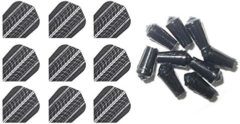 3 Sets of Harrows Supergrip Standard Dart Flights plus 3 Sets of Black Nylon Dart Flight Protectors (Silver)