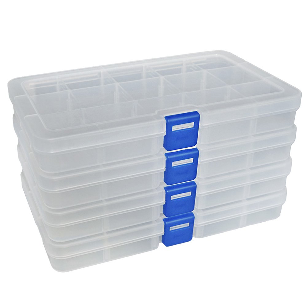 Duofire Plastic Organizer Container Storage Box Adjustable Divider