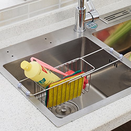 Kitchen Sink Caddy,Yoheox Adjustable Stainless Steel Kitchen Sponge