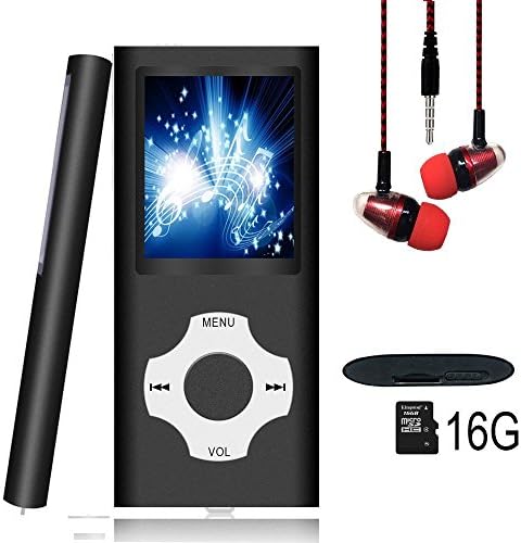 MP3 Player / MP4 Player, Hotechs MP3 Music Player with 16GB Memory SD card Slim Classic Digital LCD 1.82'' Screen MINI USB Port with FM Radio, Voice record