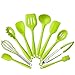 10Pcs/set Silicone Heat Resistant Kitchen Cooking Utensils Non-Stick Baking Tool tongs ladle gadget by BonBon (Green)