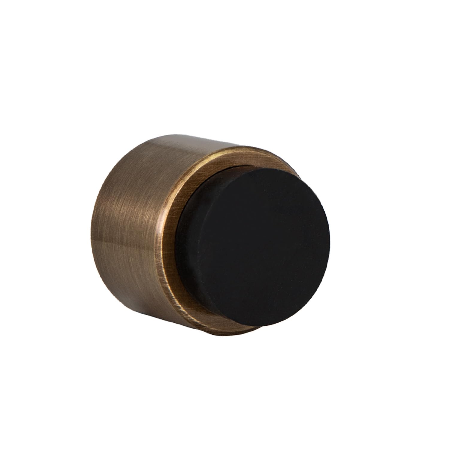 EVI Herrajes | Adhesive Wall Mounted Door Stop| Ø28x28 mm | Antique Brass Finish | 100% Functional | Mod. I-198/28-LCU — image 1