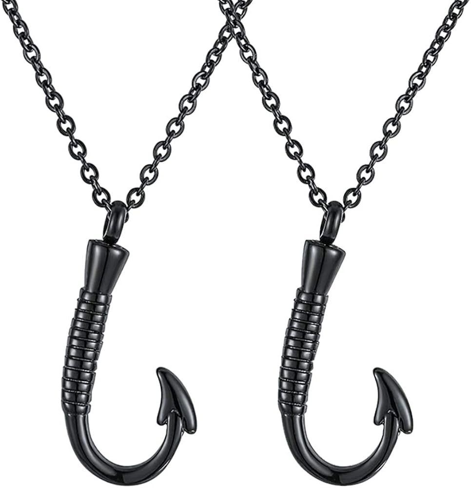 Pet Cremation Jewelry for Ashes Fish Hook with Paw Print ...