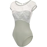 Lanbodance Women Short Sleeve Ballet Leotards for Adult Dance Bodysuit