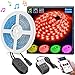 MINGER LED Strip Lights, 16.4ft Color Changing Light Strip Music Sync, Bluetooth APP Control RGB LED Lights, Waterproof 5050 Strip Lights for Dorm Room Bedroom Home Party Decoration