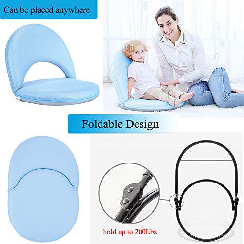 Floor Chair Floor Cushion Sofa Folding Adjustable 5-Position Floor Seat with Back Support for Kids Adult, Great for Gaming Reading TV Watching Meditating