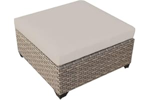 TK CLASSICS TKC Monterey Patio Wicker Ottoman in Beige