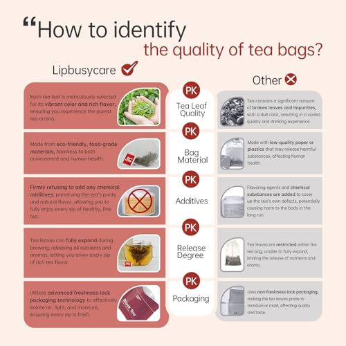LIPBUSYCARE JASMINE BLACK TEA BAGS 20 COUNT (PACK OF 1), CAFFEINATED & SUGAR-FREE, FOR HOT AND COLD BREW