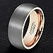 MNH Tungsten Ring for Men Rose Gold Plated 8mm Wedding Engagement Band Brushed Matte Finish