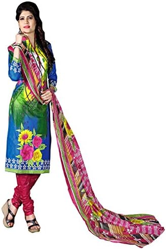 minu Women's Cotton Salwar Suits Sets Stitched 38 Multi-Coloured