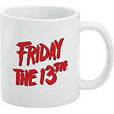 Friday the 13th Logo Ceramic Coffee Mug, Novelty Gift Mugs for Coffee, Tea and Hot Drinks, 11oz, White