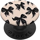 Black Bow Coquette Pattern PopSockets Adhesive PopGrip