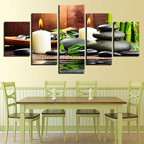 WMWSH-Kerzenbild-Stein-Bambus-Wand-Kunst-Leinwand-Kunst-Home-Decor-Fr-Wohnzimmer-Moderne-Bilder-Bilder-5-Panel-Poster-Hd-Gedruckt-Malerei-Fernsehwandschlafzimmer-Dekorationswandgemlde