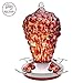 Best Home Products Hummingbird Feeder BLOWN GLASS, Wild Raspberry, 16 ounces