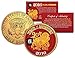 2016 Chinese New Year YEAR OF THE MONKEY Colorized 24K Gold Plated JFK Half Dollar US Coin