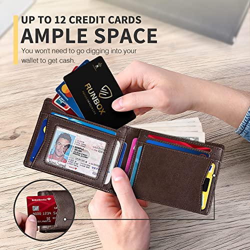 RUNBOX Airtag Wallet for MenMens Wallets with Slim BifoldAir Tag