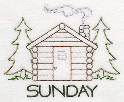 Embroidered Flour Sack Towels Days of the Week Vintage Woodland North Wood Designs Set of 7