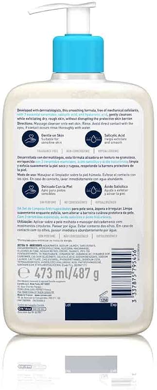 , Cerave SA Limpiador Antirrugosidades, Gel exfoliante, 473 ml — foto 2 de 6