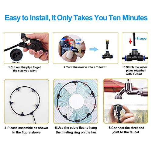 Misters for Outside Patio, 35FT Misting Cooling System, Outdoor Water