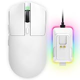 Wireless Gaming Mouse, Tri-Mode 2.4GHz/USB-C/Bluetooth Wireless Mouse with RGB Charging Dock, 24000 DPI, 60Hrs Battery, Ergonomic Lightweight Rechargeable Computer Mice Compatible with PC Mac Laptop