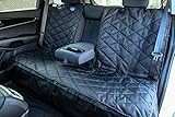 Plush Paws Custom Dog Seat Cover Center Console Access, Removable Hammock - Black, Waterproof & Nonslip Silicone Backing for Cars, Trucks & Suv's