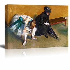 Waiting by Edgar Degas - Canvas Print Wall Art Famous Painting Reproduction - 12" x 18"