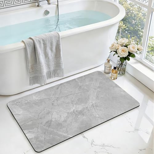 DEXI Badematte rutschfest 60 x 90 cm, Super Absorbierende Badezimmerteppich, schnelltrocknende Badvorleger, Waschbar Duschvorleger für Dusche, Badewan