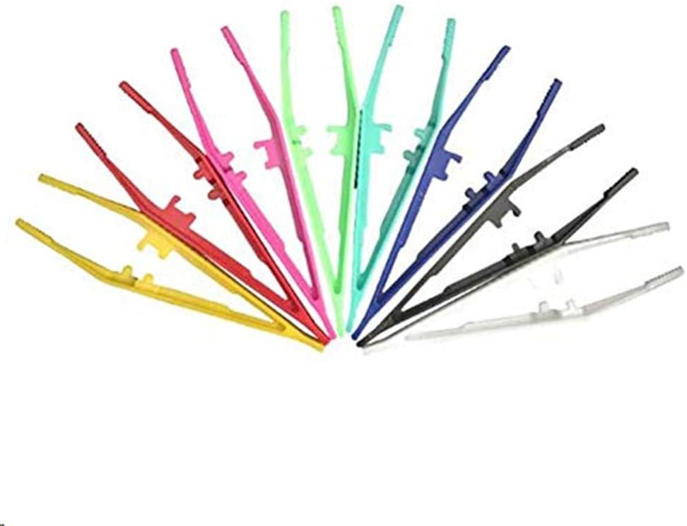 24pcs Disposable Plastic First Aid Tweezers, Multicolor, 24 Count (Pack of 1)