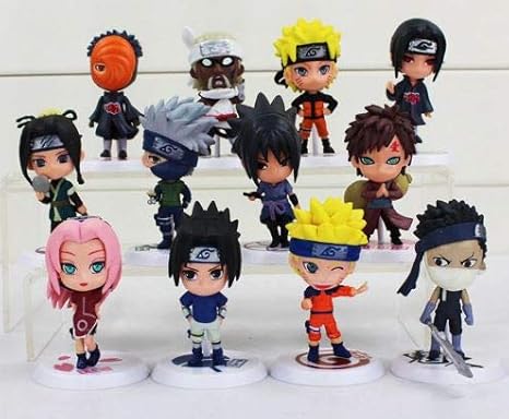 League Of Loveliness 12er Pack Naruto Shippuden PVC Figuren Sasuke Kawashi Sakura Gaara Itachi Obito Madara Killer Bee Mini 7