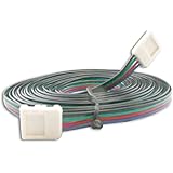 HitLights RGB SMD 5050 (10mm) LED Light Strip Gapless Connector, Multicolor - 6 Foot Strip to Strip Extension Connector