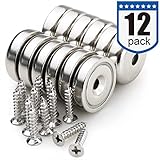 Super Power Rare Earth Cup Magnets, 44 LBS Holding Force, 1.0