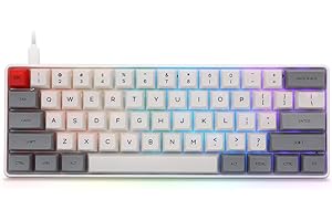 YUNZII SK61 Grey Hotswap Mechanical Gaming Keyboard with Optical Switch, RGB, Programmable Custom Keyboard (Gateron Brown Swi