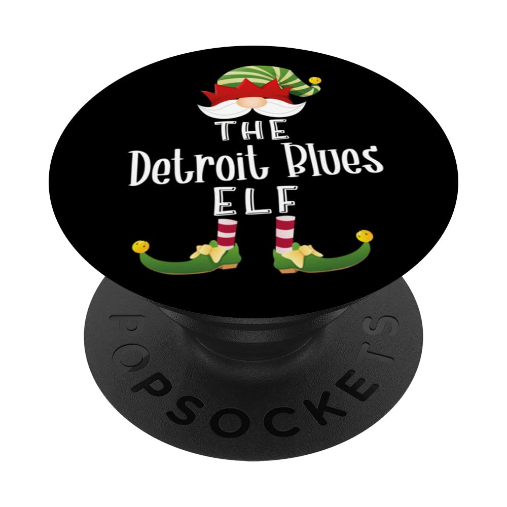 Detroit Blues Elf Group Christmas Funny Pajama Party PopSockets Swappable PopGrip
