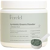Perelel Synbiotic Greens Powder, Superfood Blend with Fruits, Vegetables, Probiotics, Fiber, Spirulina & Chlorella, Daily Greens Supplement, Soy & Gluten Free, Non GMO, Acai Berry Flavor, 30 Servings