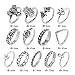 13 Pcs Vintage Women Mid Ring Set Flower Moon Rhinestone Joint Knuckle Nail Midi Ring Set ...