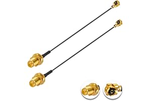 POBADY 2PCS U.F.L1 to RP-SMA Female Low Loss Coaxial Cable 2" /5CM U.F.L1 1.13mm Mini-Coaxial Pigtail Cable for Wireless Routers Mini PCIE Network Cards PCI Wi-Fi WAN Repeater