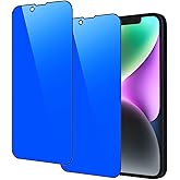 FYDIKHN 2 Piece Privacy Tempered Glass for iPhone 16e / iPhone 13 / iPhone 13 Pro/iPhone 14 6.1 inch Anti-blue Anti-Spy Screen Protector Mirror Blue