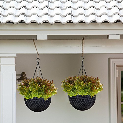 Nahuaa 4PCS Artificial Plants Outdoor Fake Greenery Bush Faux Plastic Shrubs Indoor Outside Table Centerpieces Arrangements Home Kitchen Office Windowsill Spring Decorations