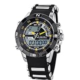 Weide Mens Chrono Black Dial Stainless Steel Swiss Quartz Watch