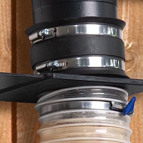 POWERTEC 4PK 2-1/2 Inch Dust Control Flex Cuff With Steel Hose Clamps, Hose Connector Rubber Cuff Coupler For Woodworking Dust Collection Fittings Collector Accessories Machi