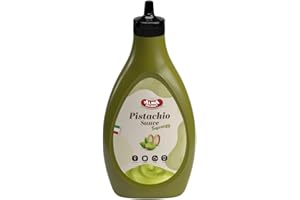 Alma Gourmet Sicilian Pistachio Topping Sauce Imported From Italy | Premium Quality Pistachio Topping Ideal For Ice Cream, Waffles, Pancakes, Crepes, Pastries, Cakes, Overnight Oats, Lattes | 17.6oz (500g) (Pack of 1)